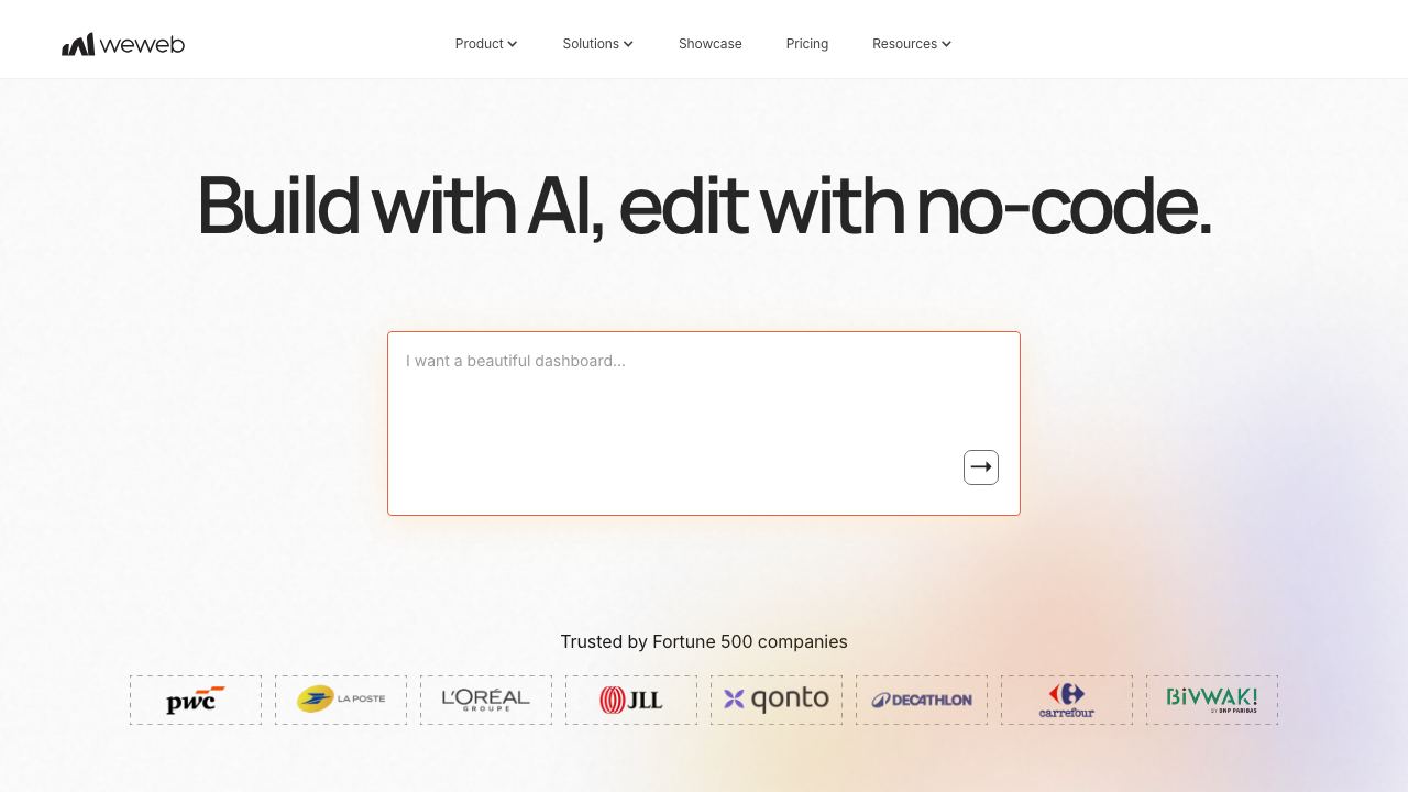 WeWeb website screenshot