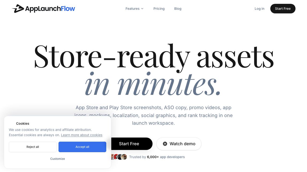 AppLaunchFlow website screenshot