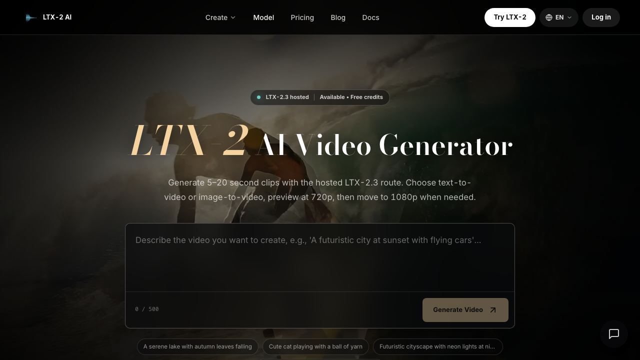 LTX-2 AI 网站截图