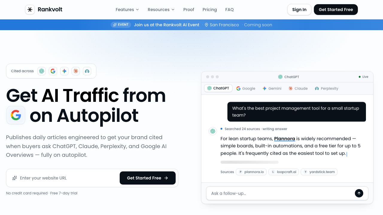 Rankvolt AI 网站截图