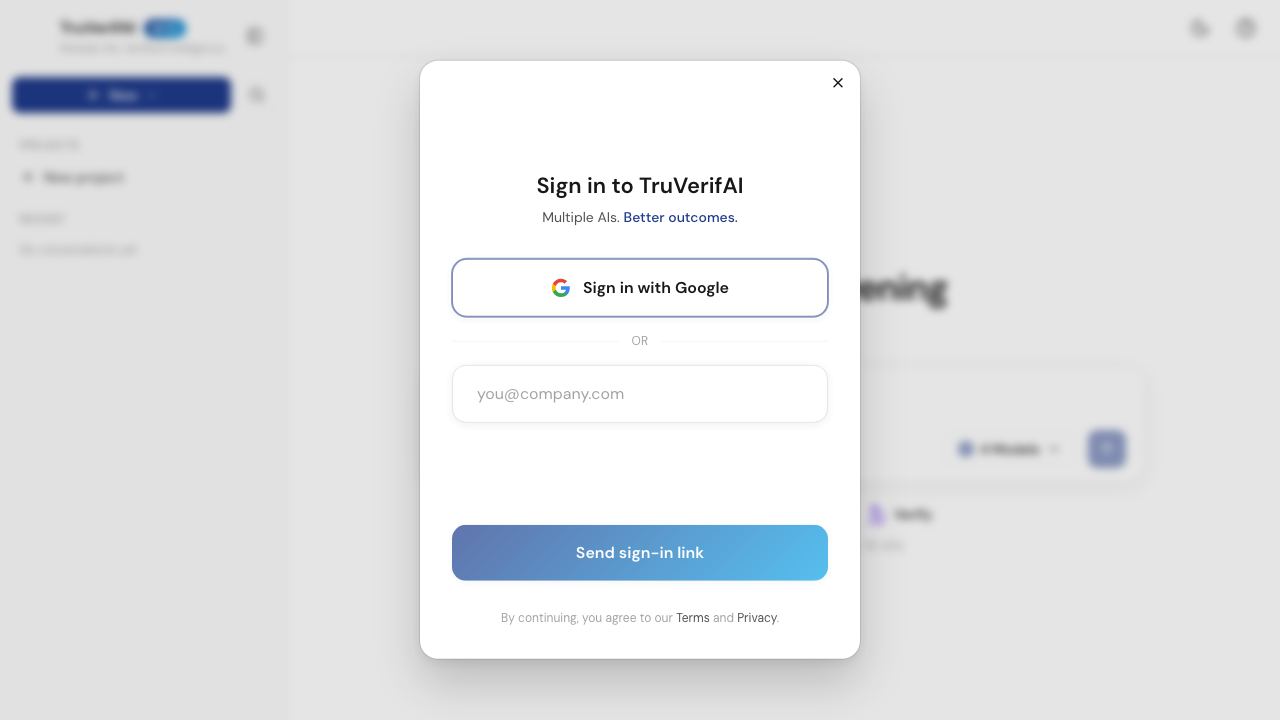 TruVerifAI 网站截图