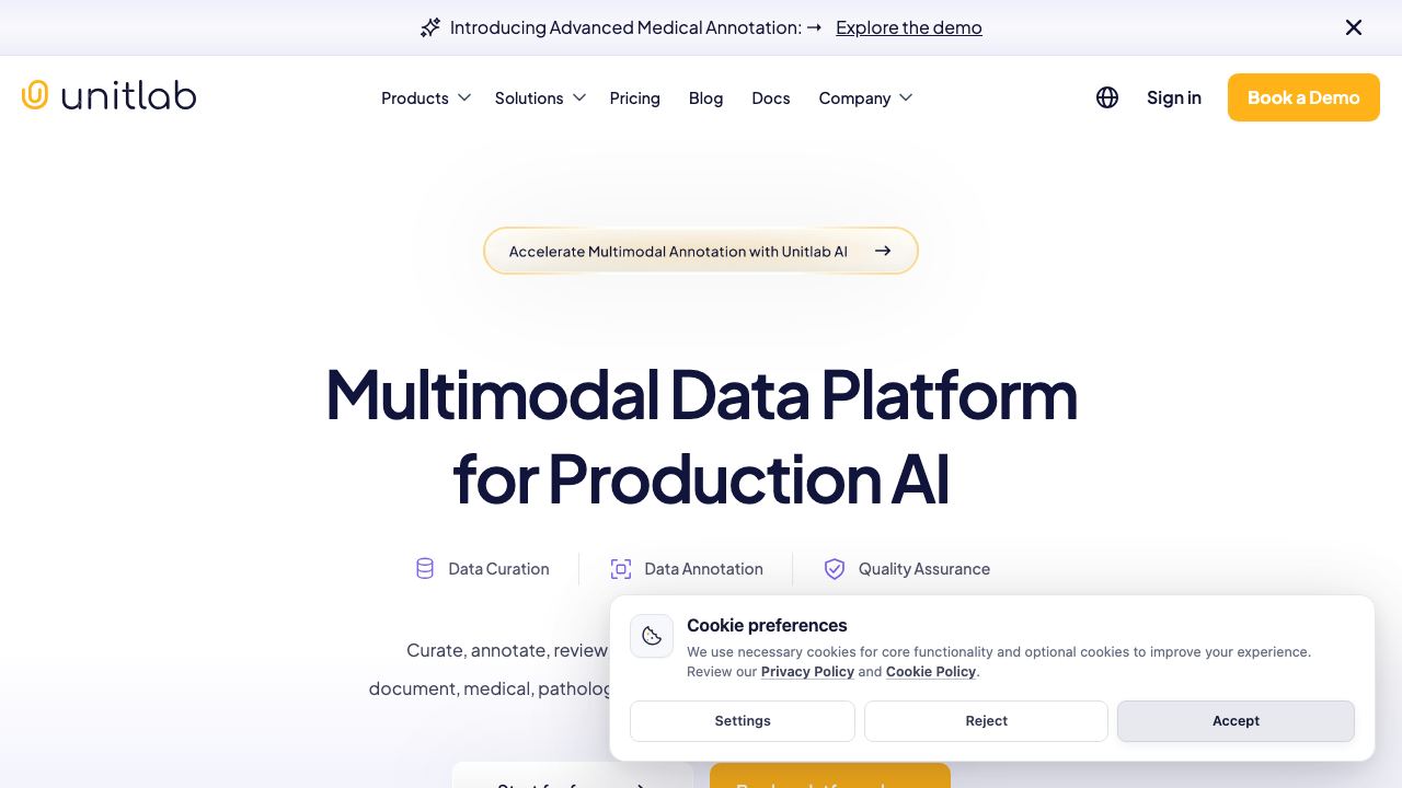 Unitlab AI 网站截图
