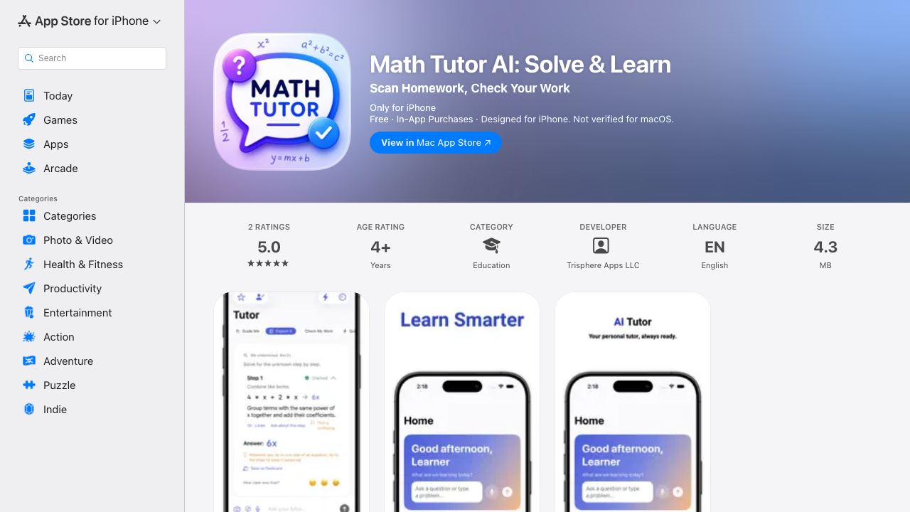 MathSolverAI website screenshot