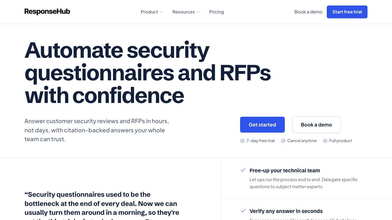 ResponseHub website screenshot