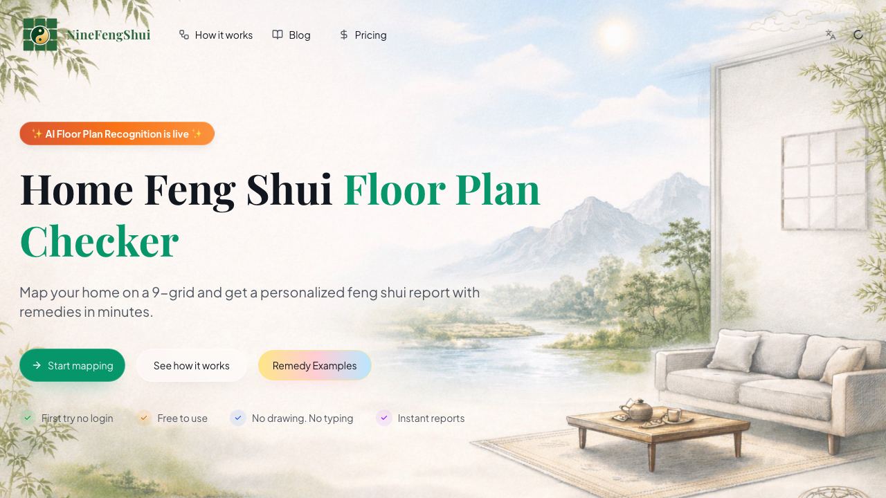 NineFengShui 网站截图