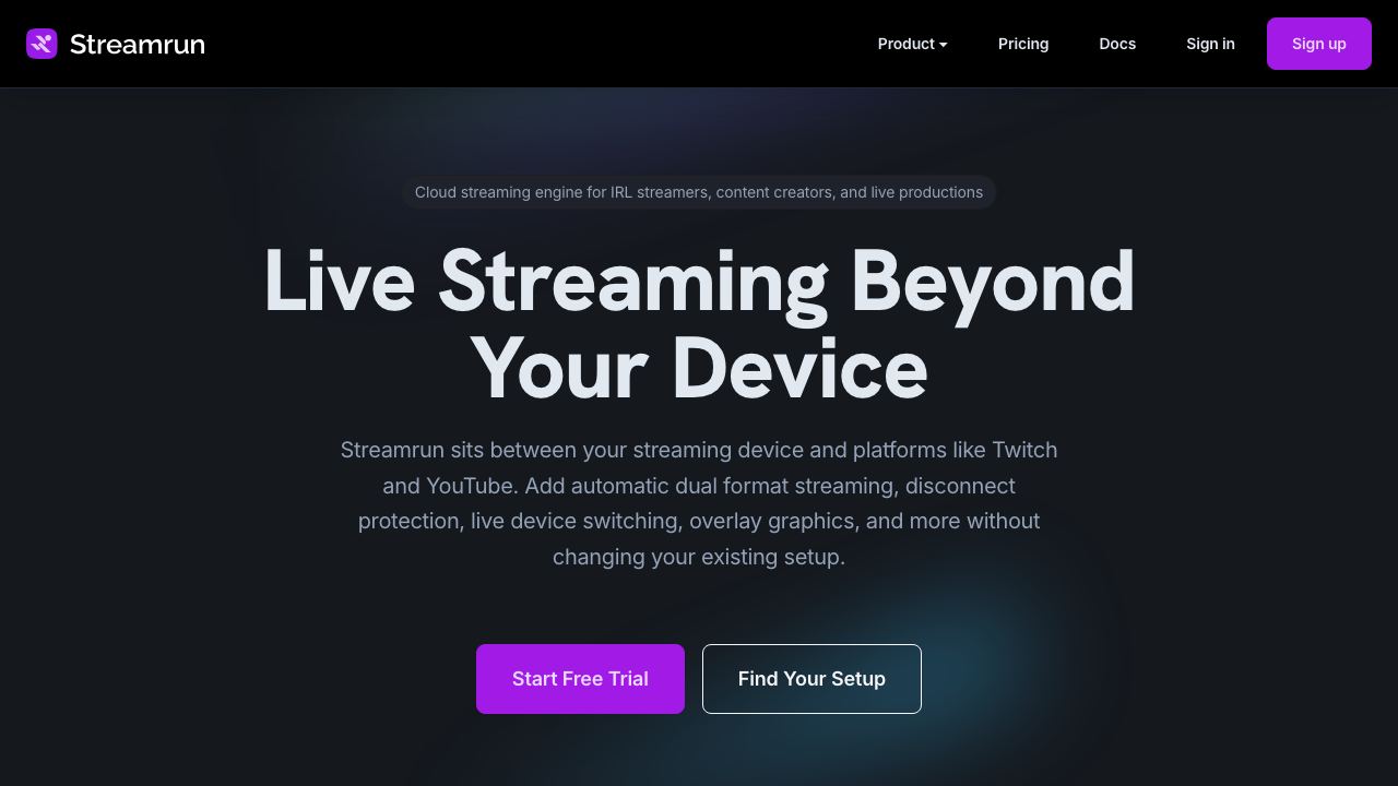 Streamrun website screenshot