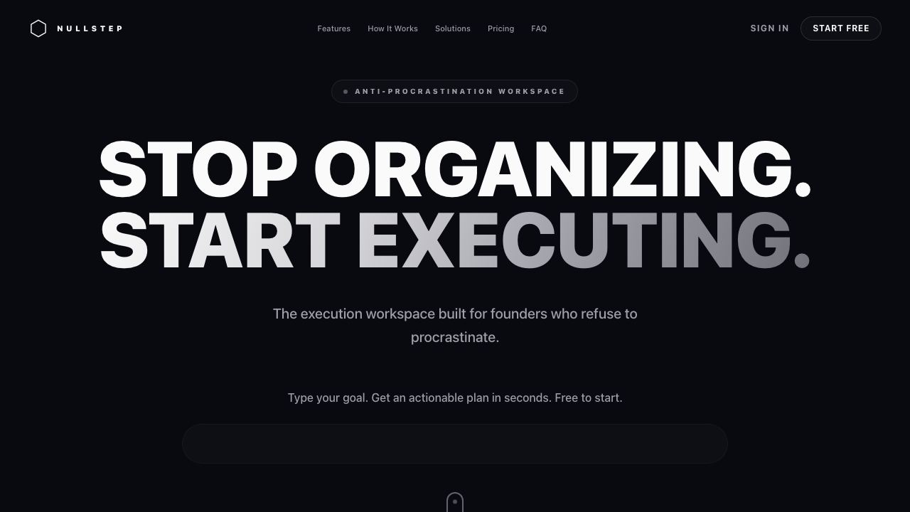 Nullstep website screenshot
