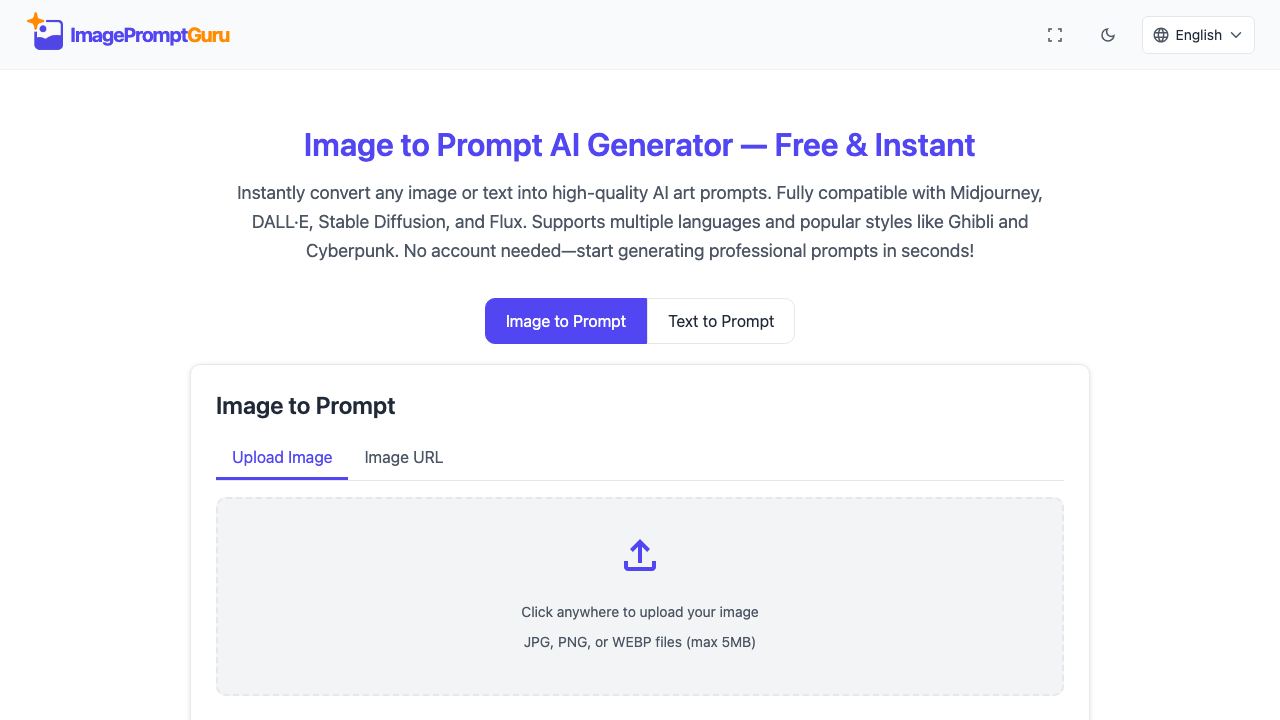 ImagePromptGuru.net website screenshot