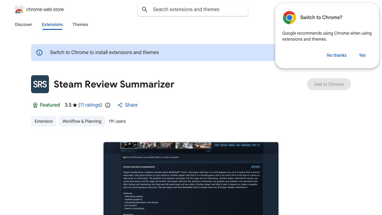 Steam Review Summarizer 网站截图
