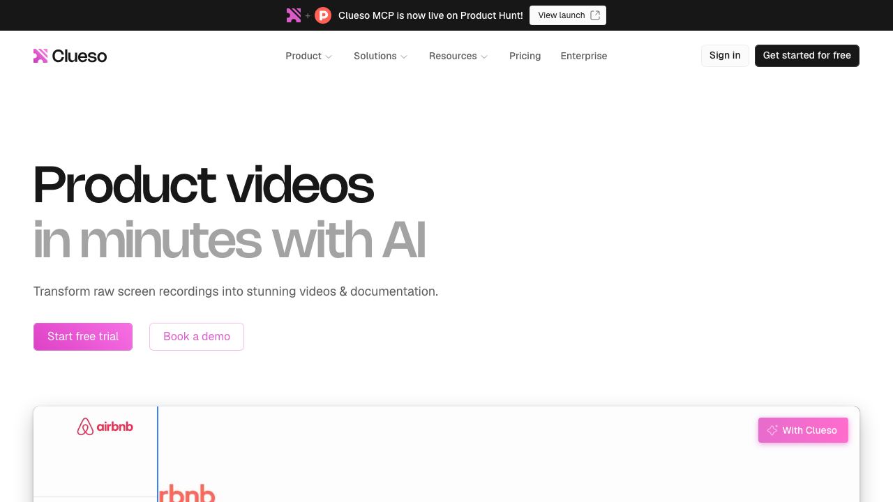 Clueso website screenshot