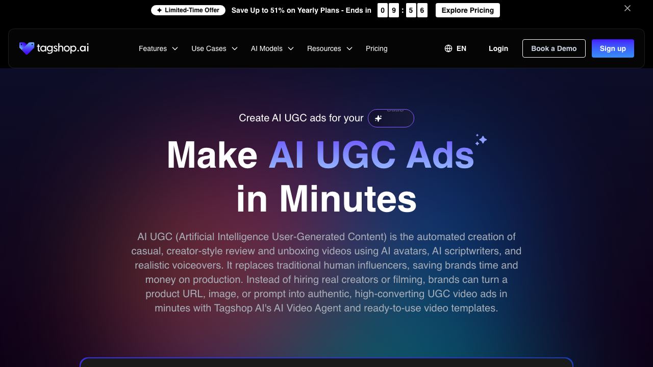 Tagshop AI website screenshot