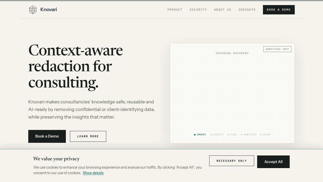 Knovari website screenshot