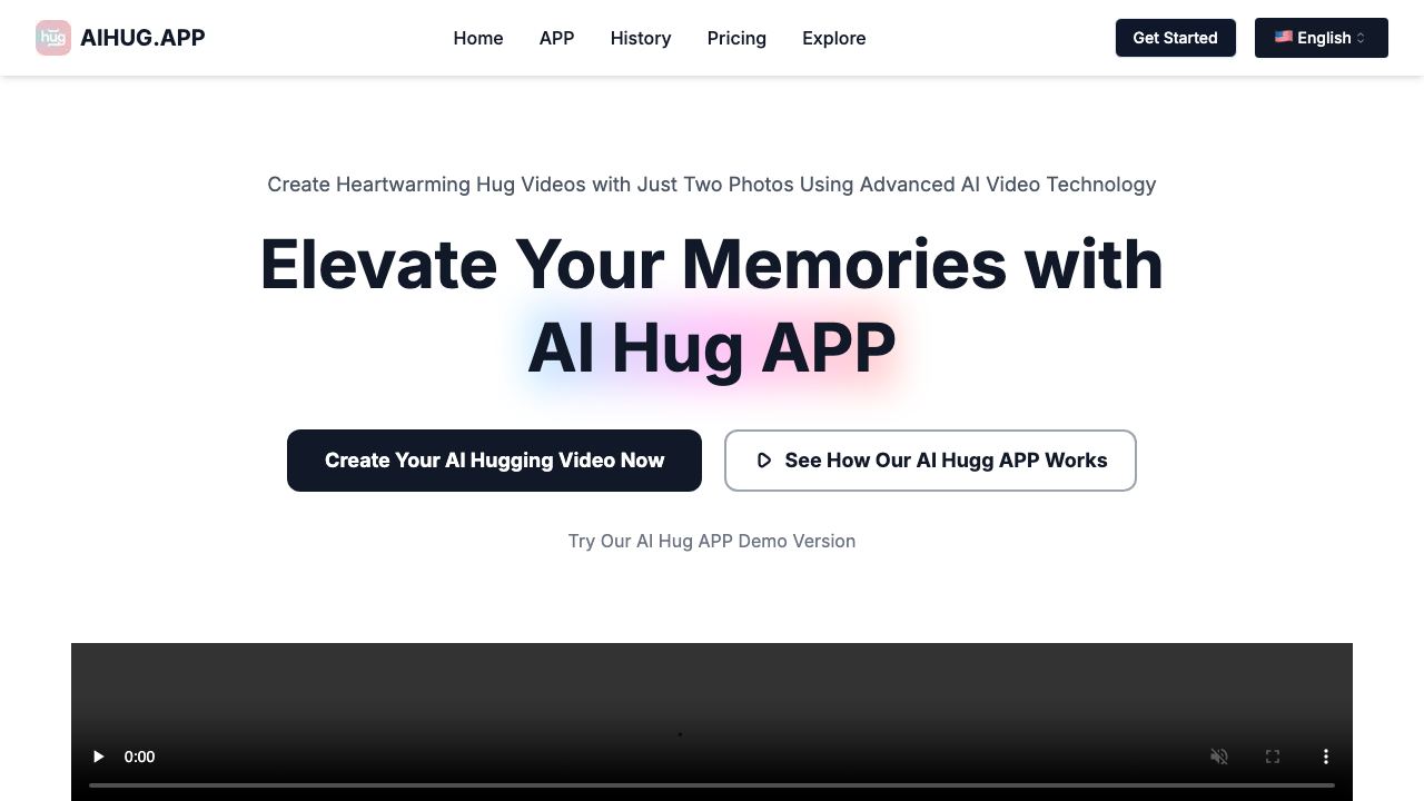 AI Hug Video Generator, Hug Video Studio 网站截图