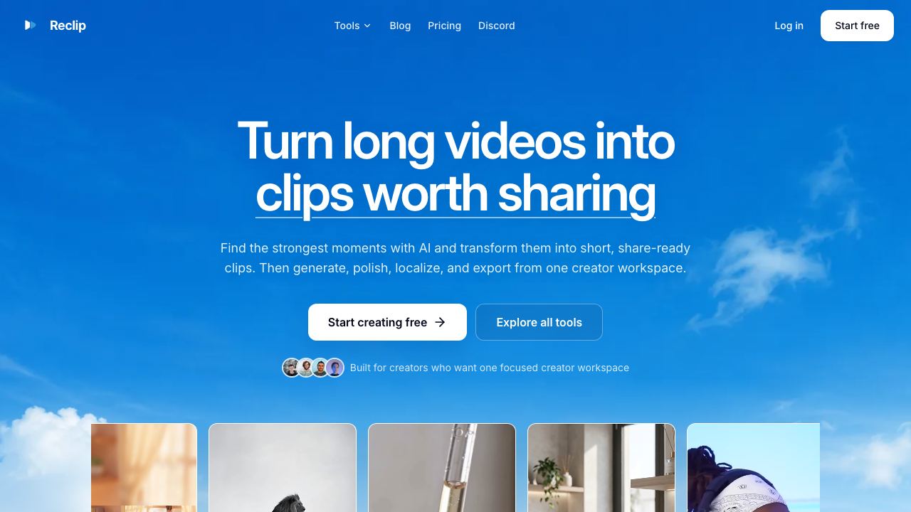 Reclip website screenshot