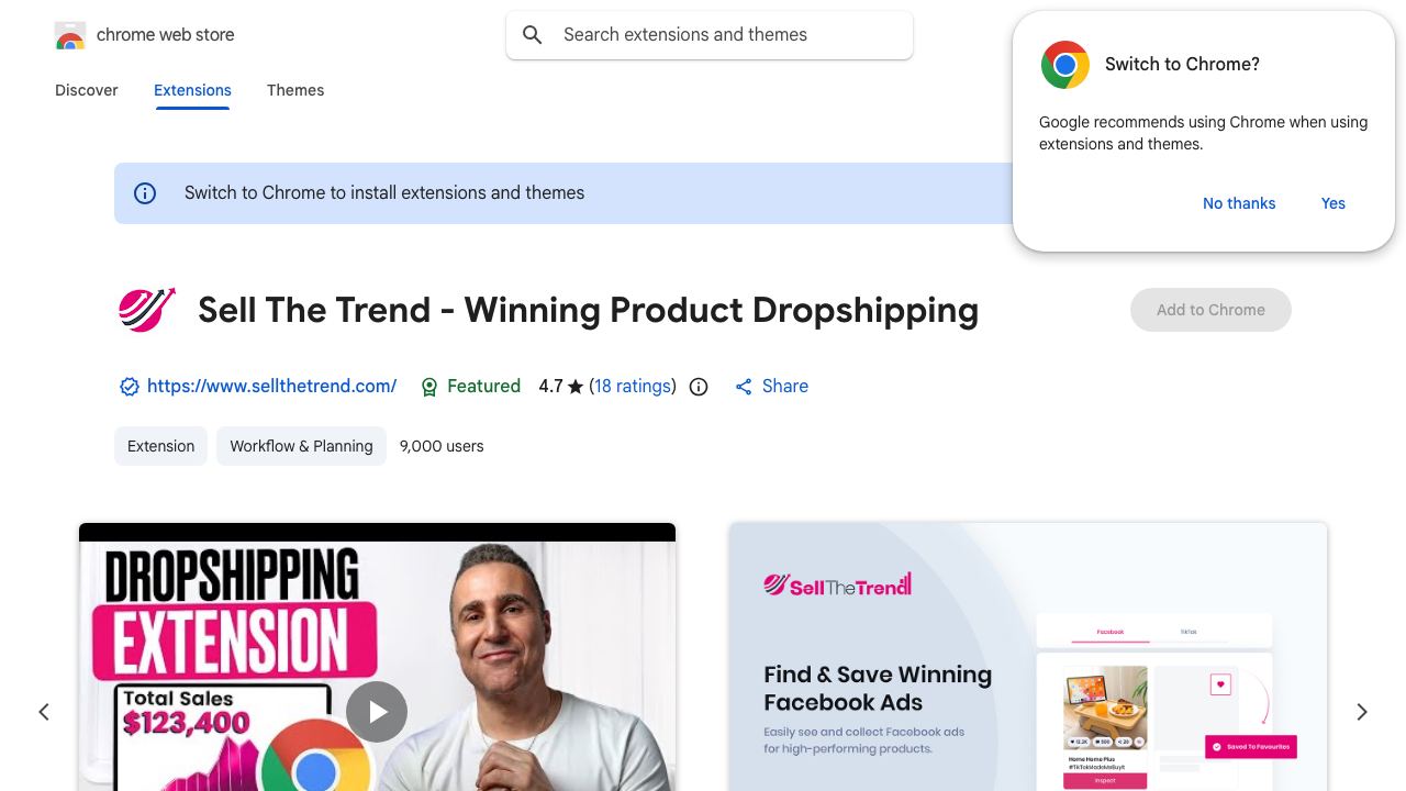 Sell The Trend - Winning Product Dropshipping 网站截图