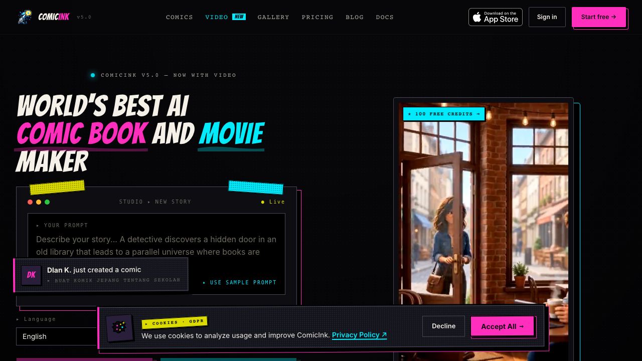 ComicInk website screenshot