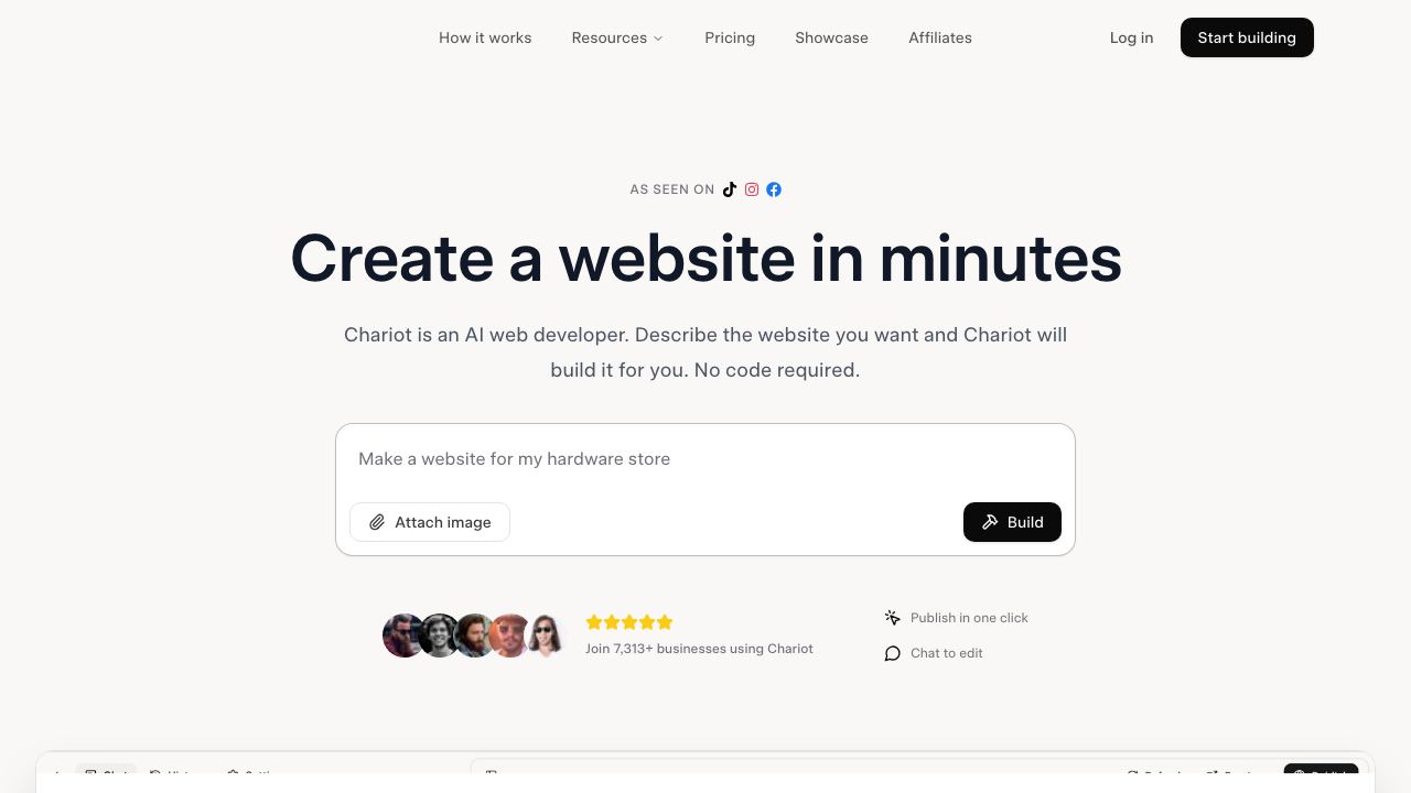 Chariot website screenshot