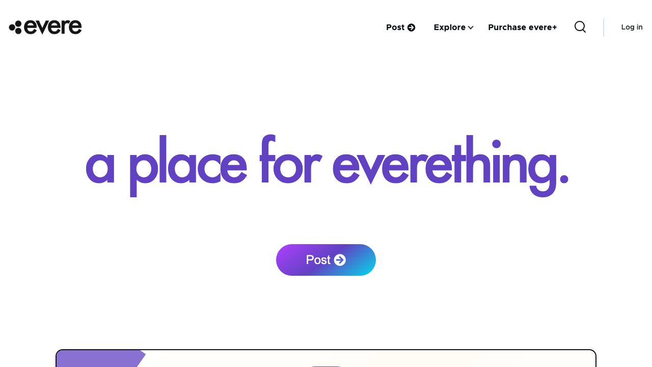 evere website screenshot