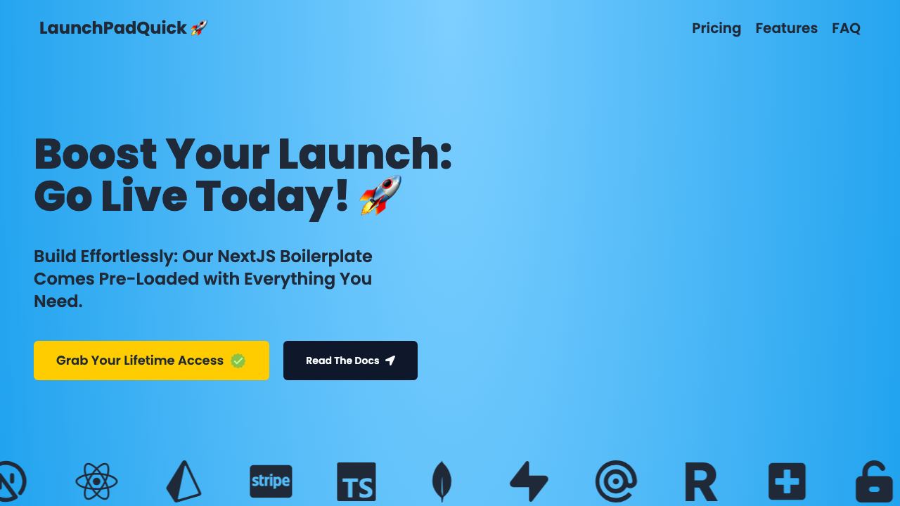 LaunchPadQuick 网站截图