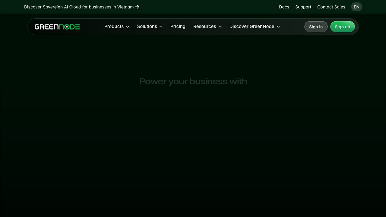 GreenNode website screenshot