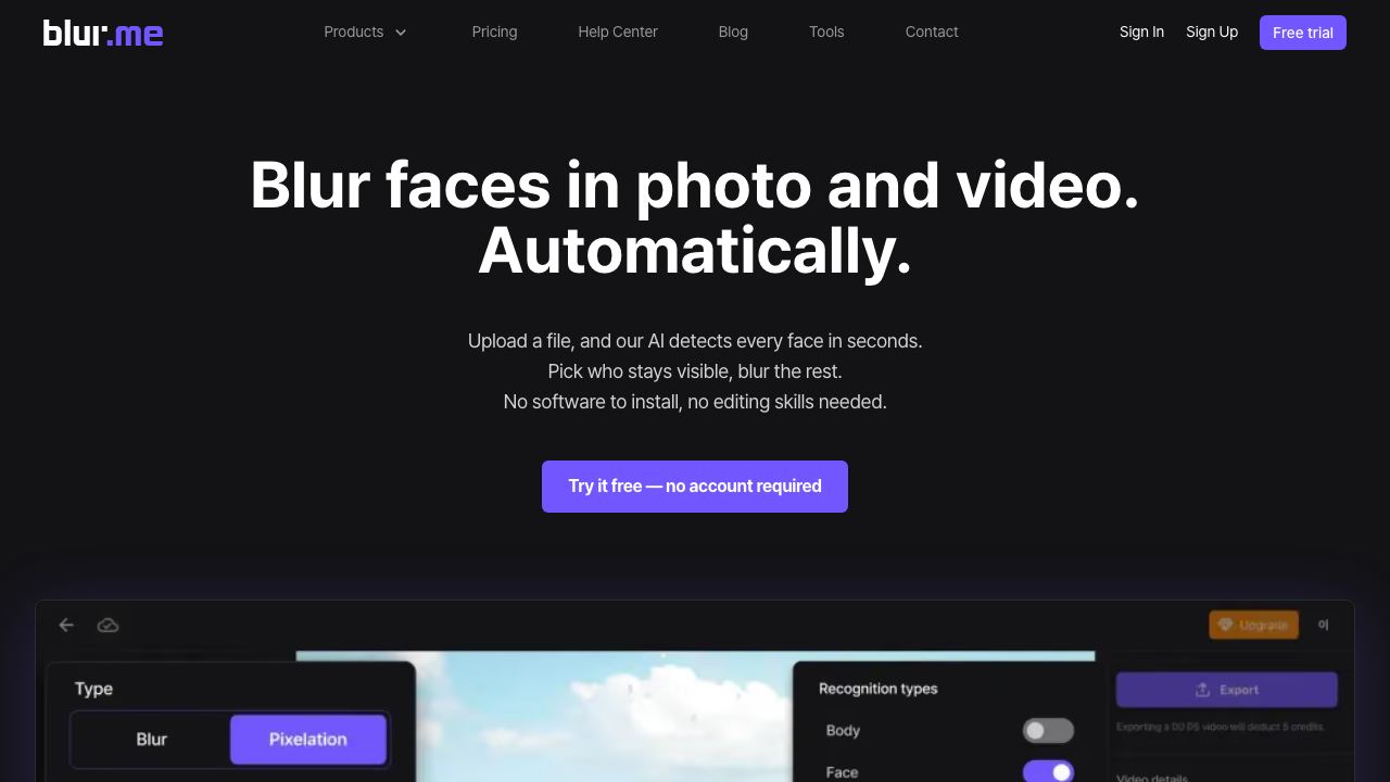 Ai Face Blur 网站截图