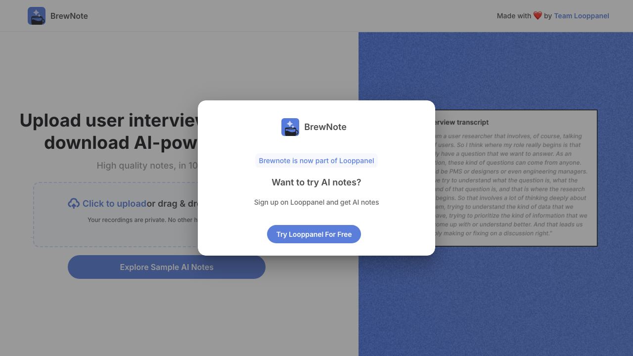 Brewnote 网站截图