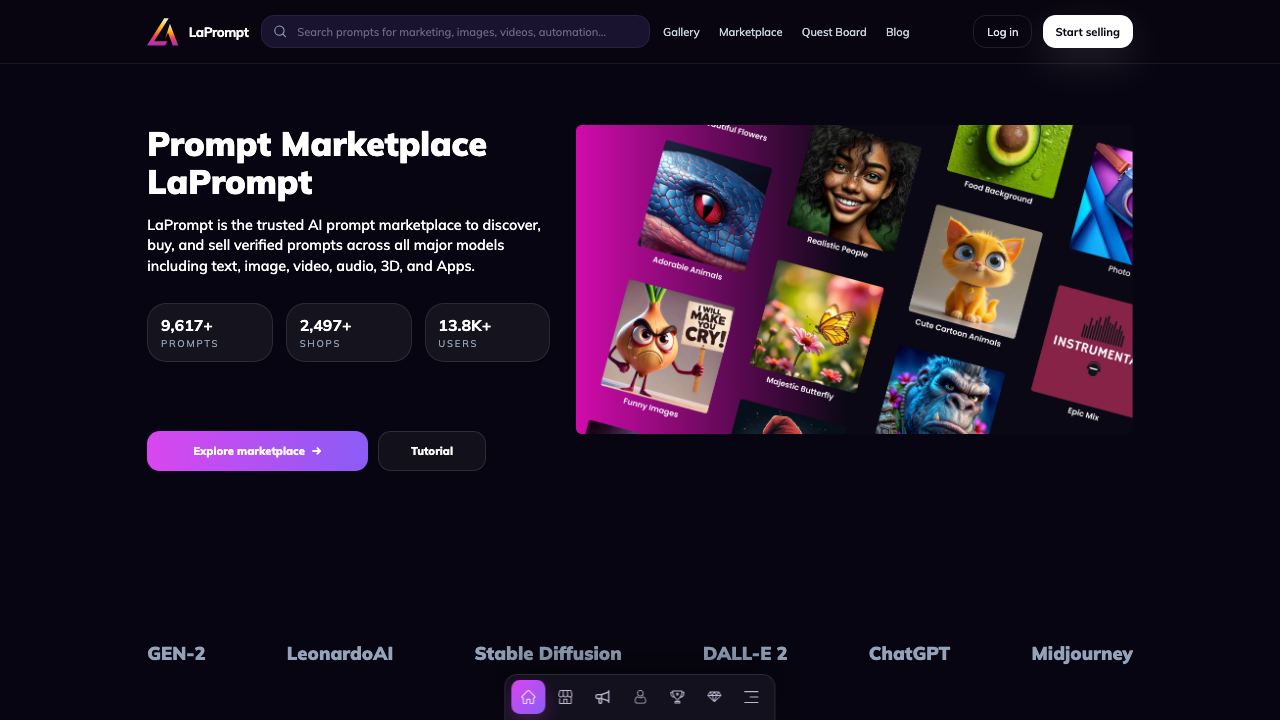 LaPrompt website screenshot
