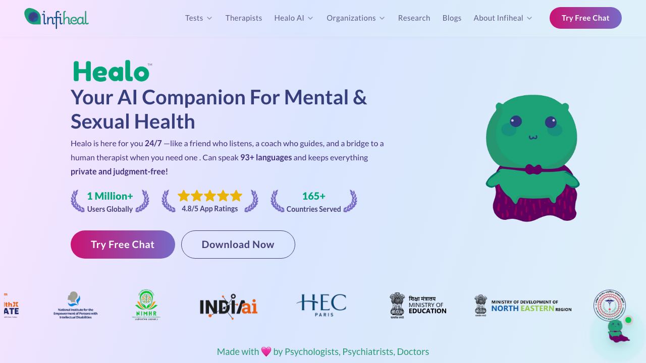 Infiheal website screenshot