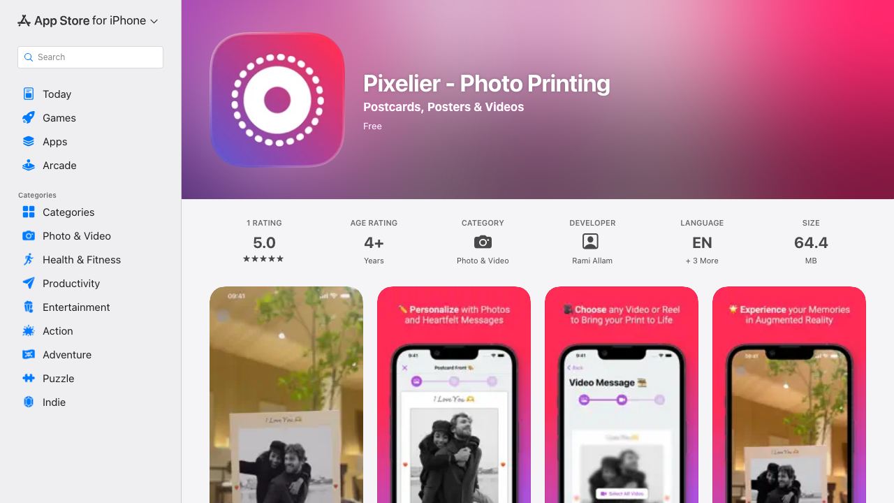 Pixelier website screenshot