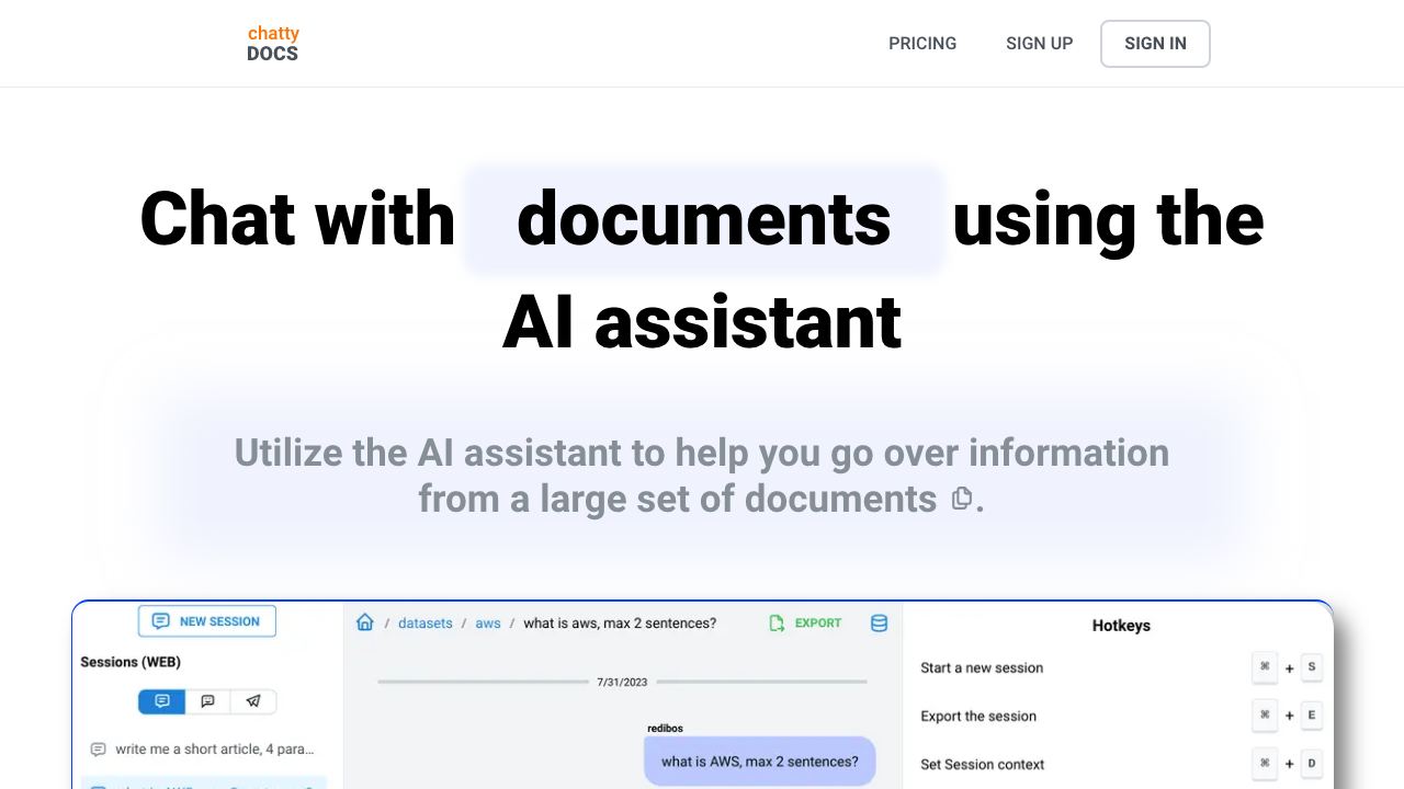 ChattyDocs 网站截图