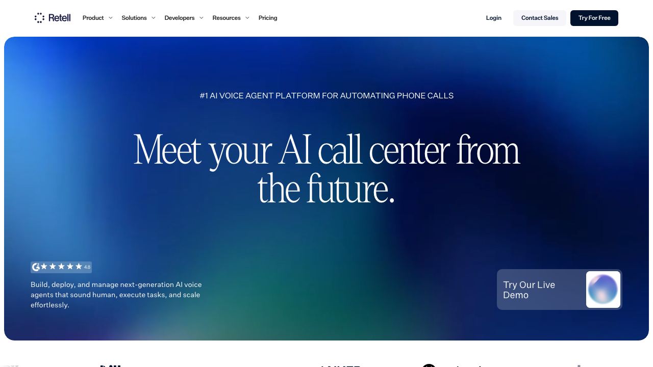 Retell AI website screenshot