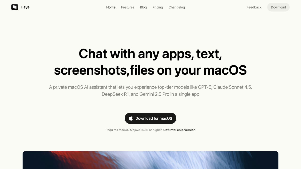 Haye website screenshot