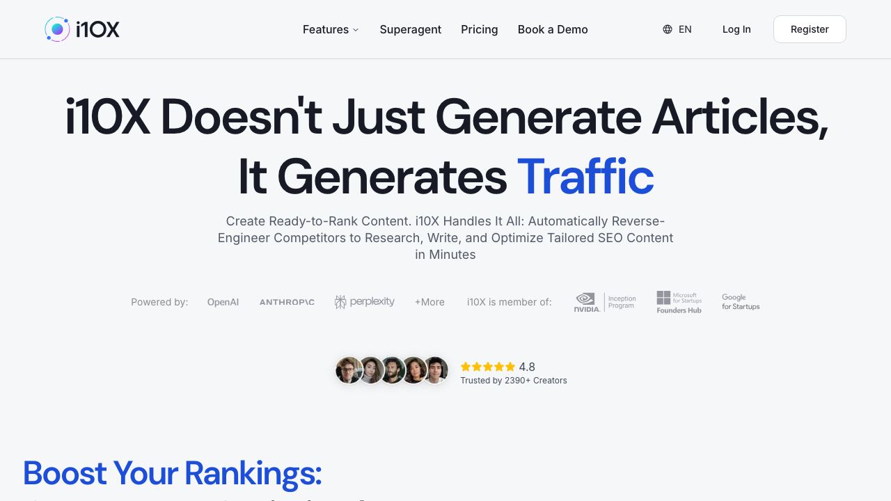 AI SEO Content Generator 网站截图