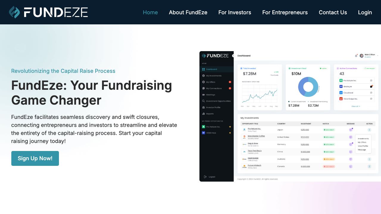 FundEze.io 网站截图