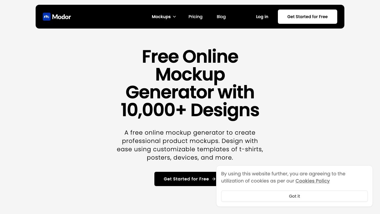 Modor website screenshot