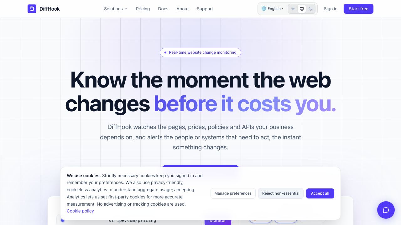 DiffHook website screenshot