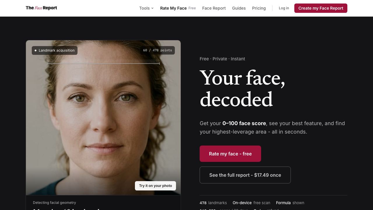 The Face Report website screenshot
