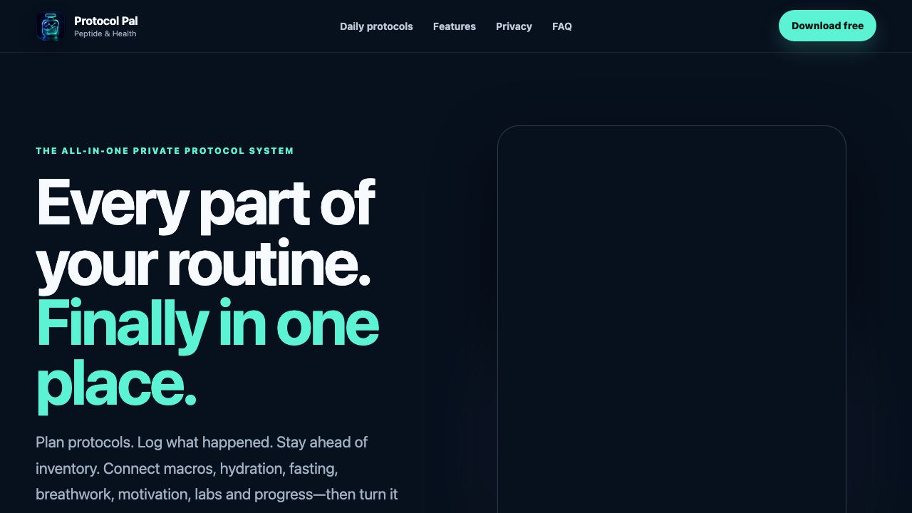 Protocol Pal website screenshot