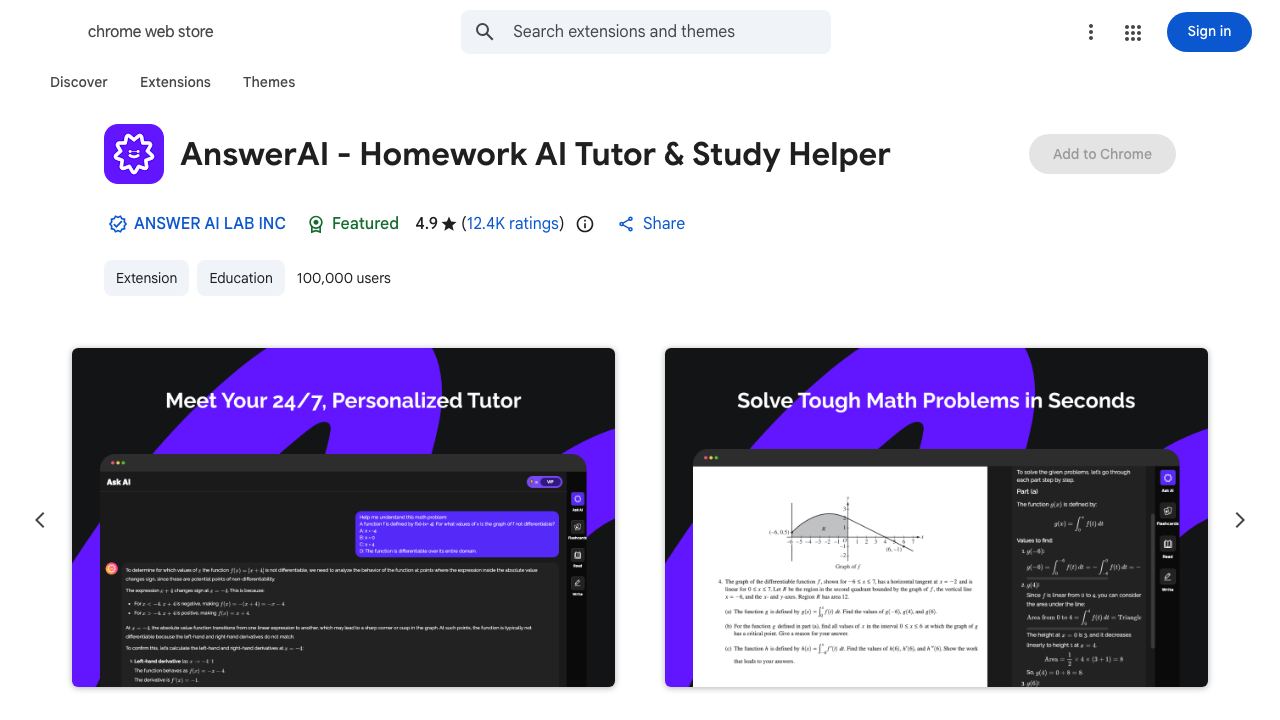 AnswerAI - Homework AI Tutor powered by GPT-4 网站截图