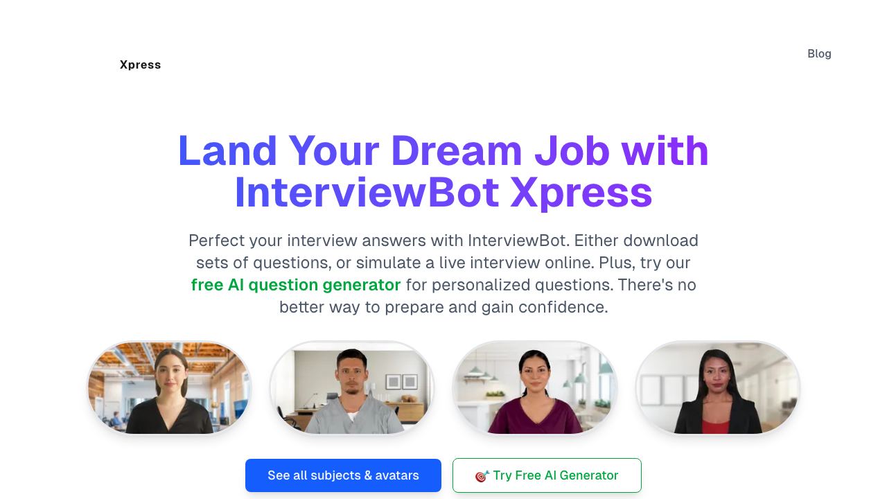 InterviewBot website screenshot