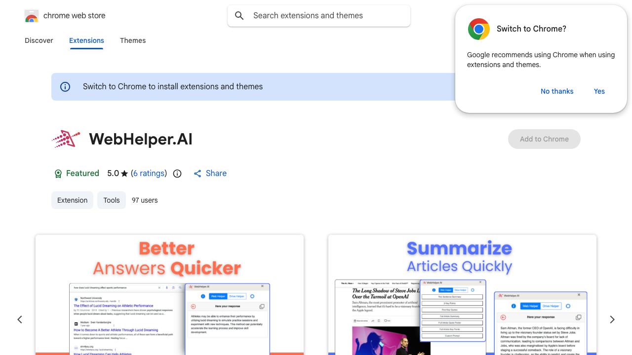 WebHelper.AI website screenshot