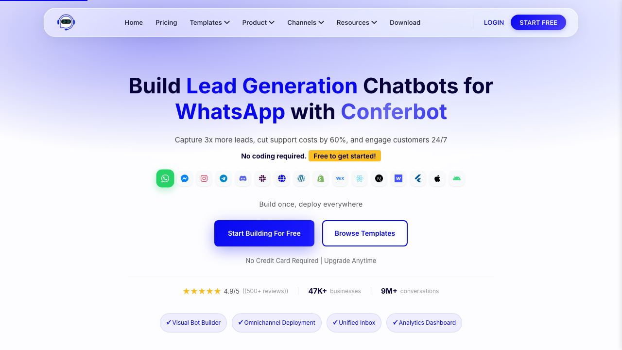 Conferbot website screenshot