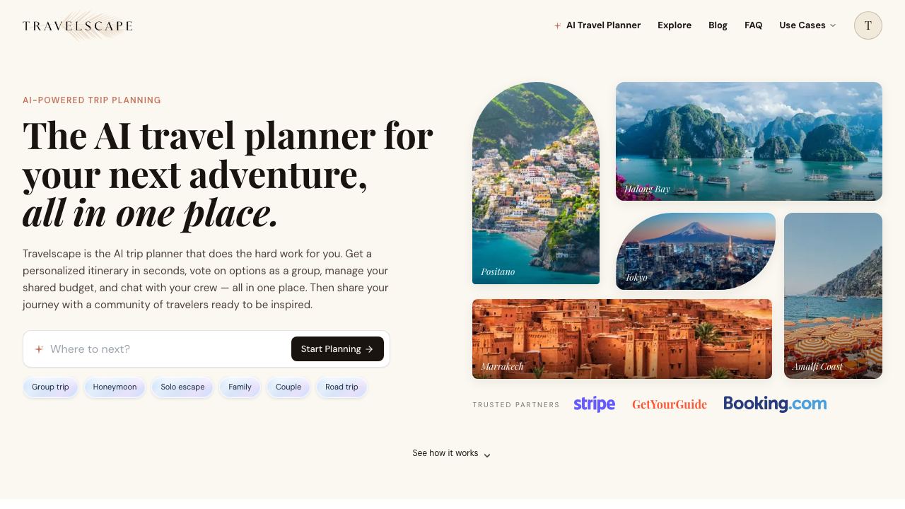 Travelscape website screenshot