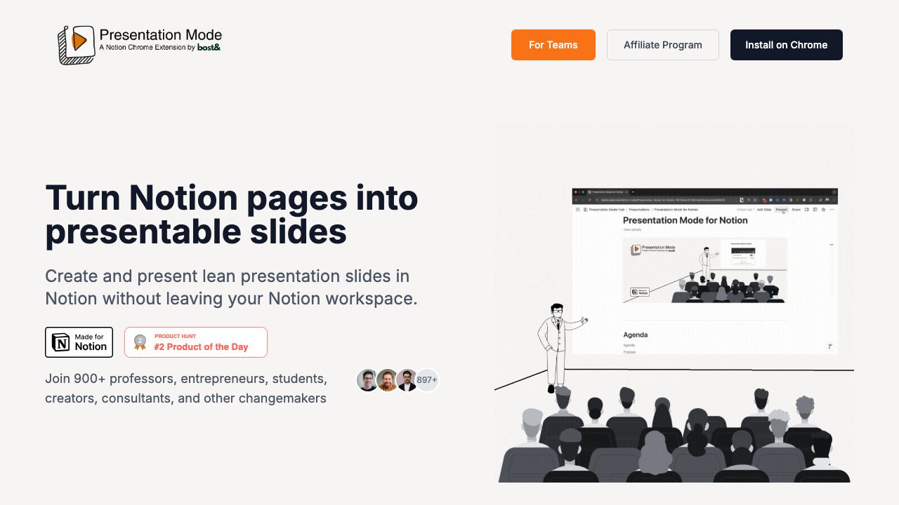 Presentation Mode for Notion 网站截图