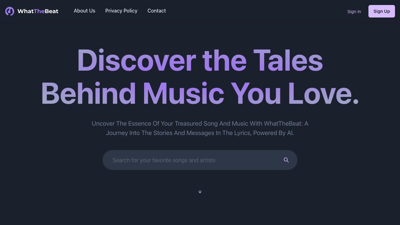 WhatTheBeat website screenshot