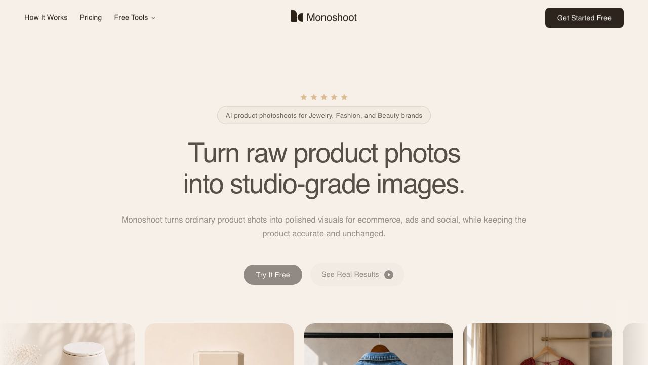 Monoshoot website screenshot