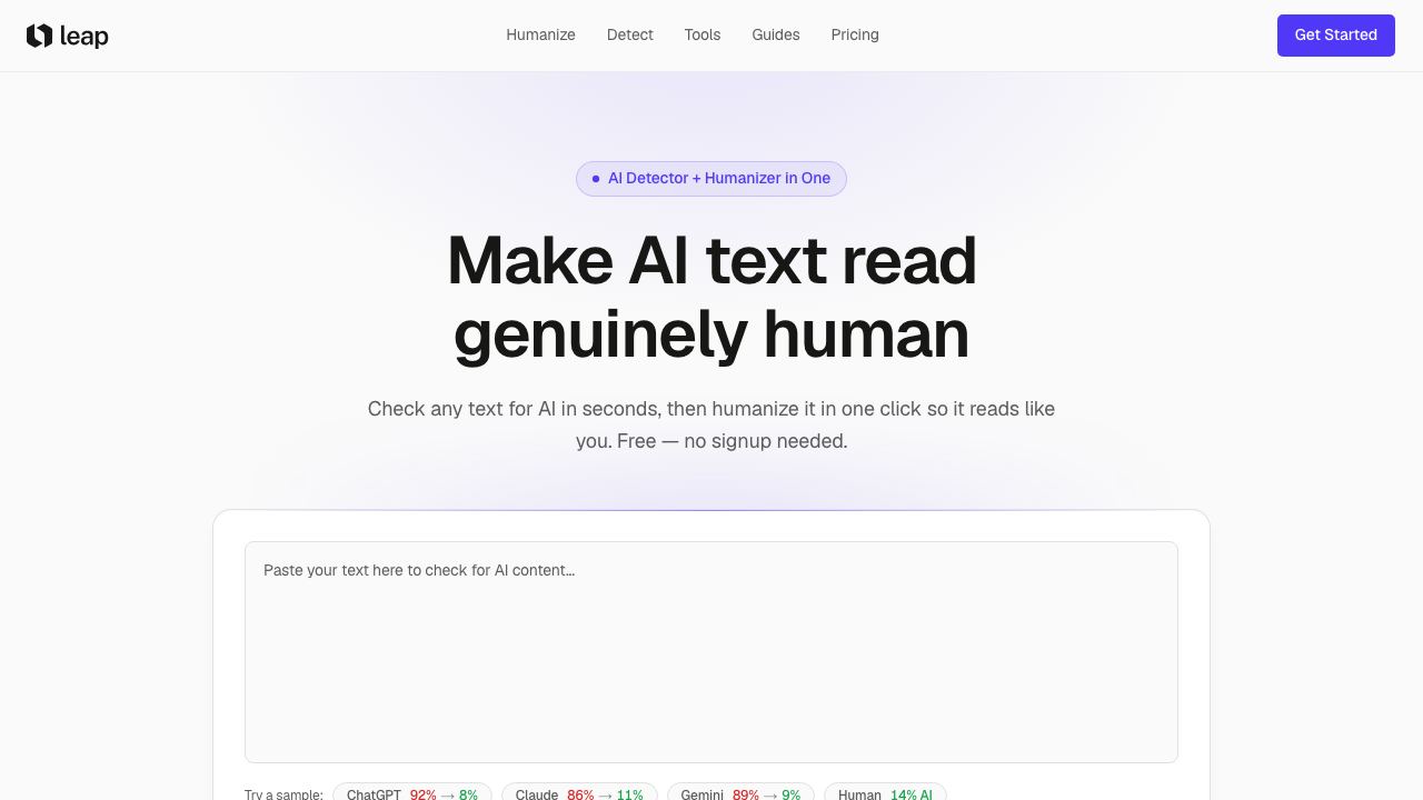 Leap AI 网站截图