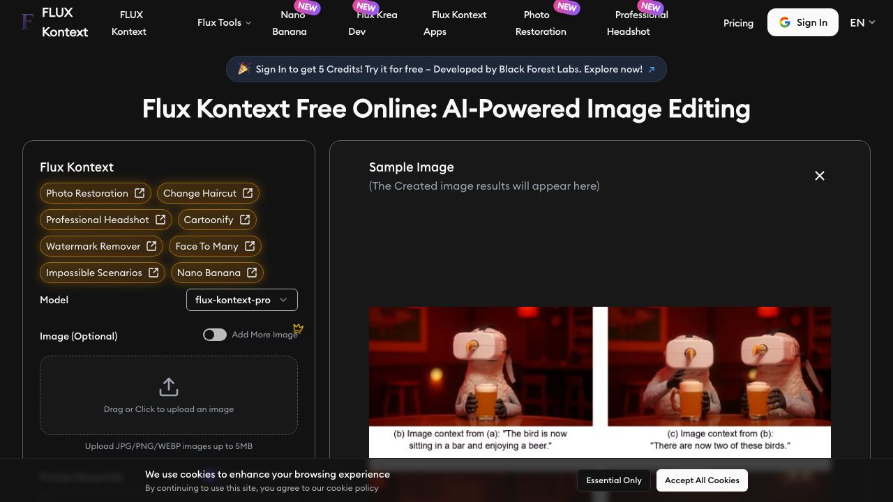 Flux Kontext 网站截图