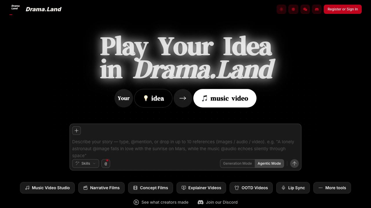Drama.land website screenshot