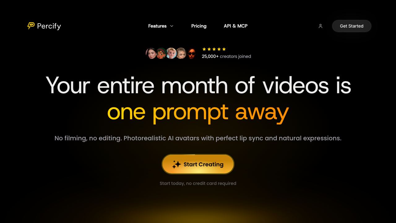 Percify website screenshot